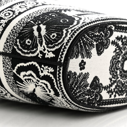 Christian Dior Canvas Embroidered Butterfly Bandana Print Hat Basket Bag Black White 8 of 9
