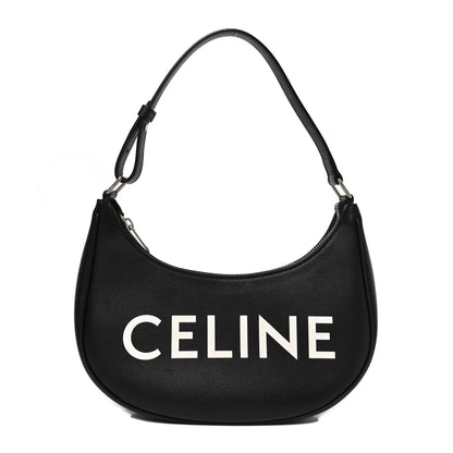 Celine Calfskin Ava Logo Shoulder Bag Black 1 of 9