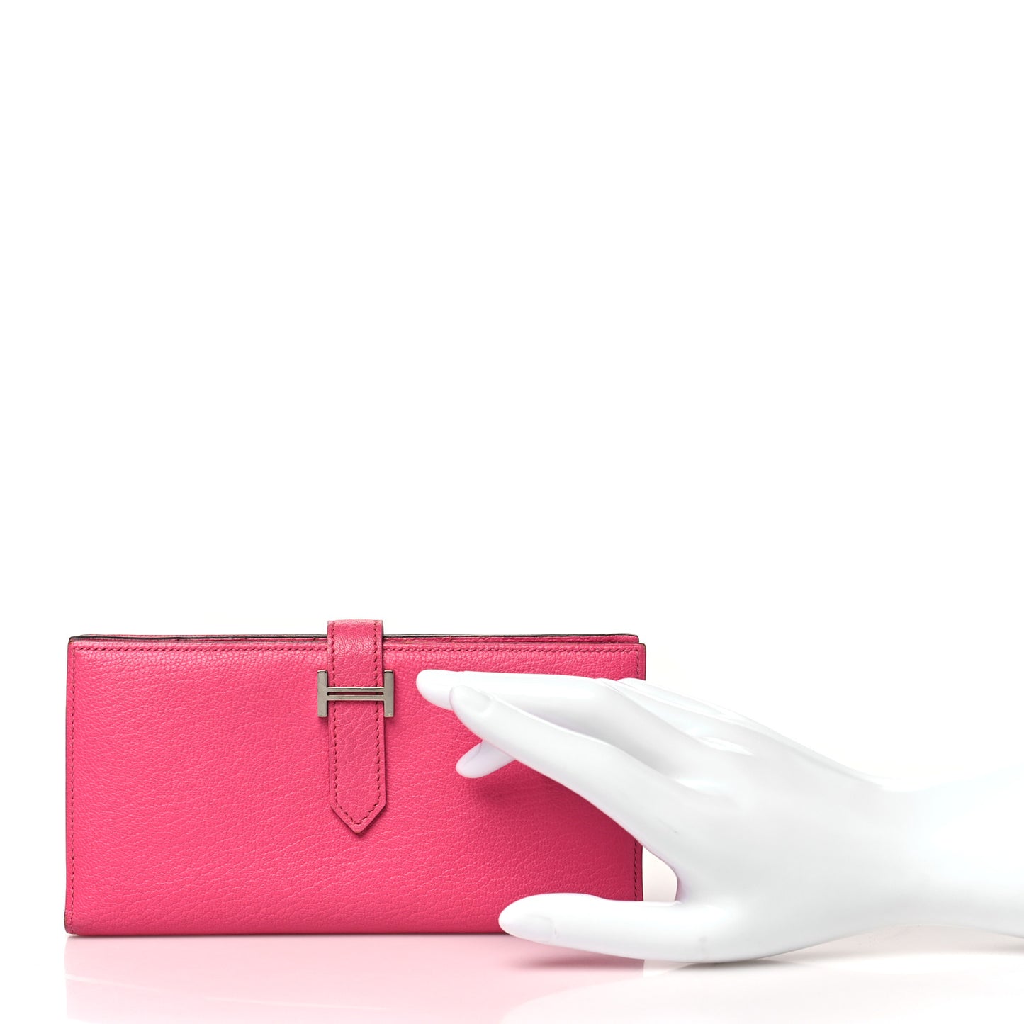 Chevre Mysore Bearn Gusset Wallet Rose Tyrien