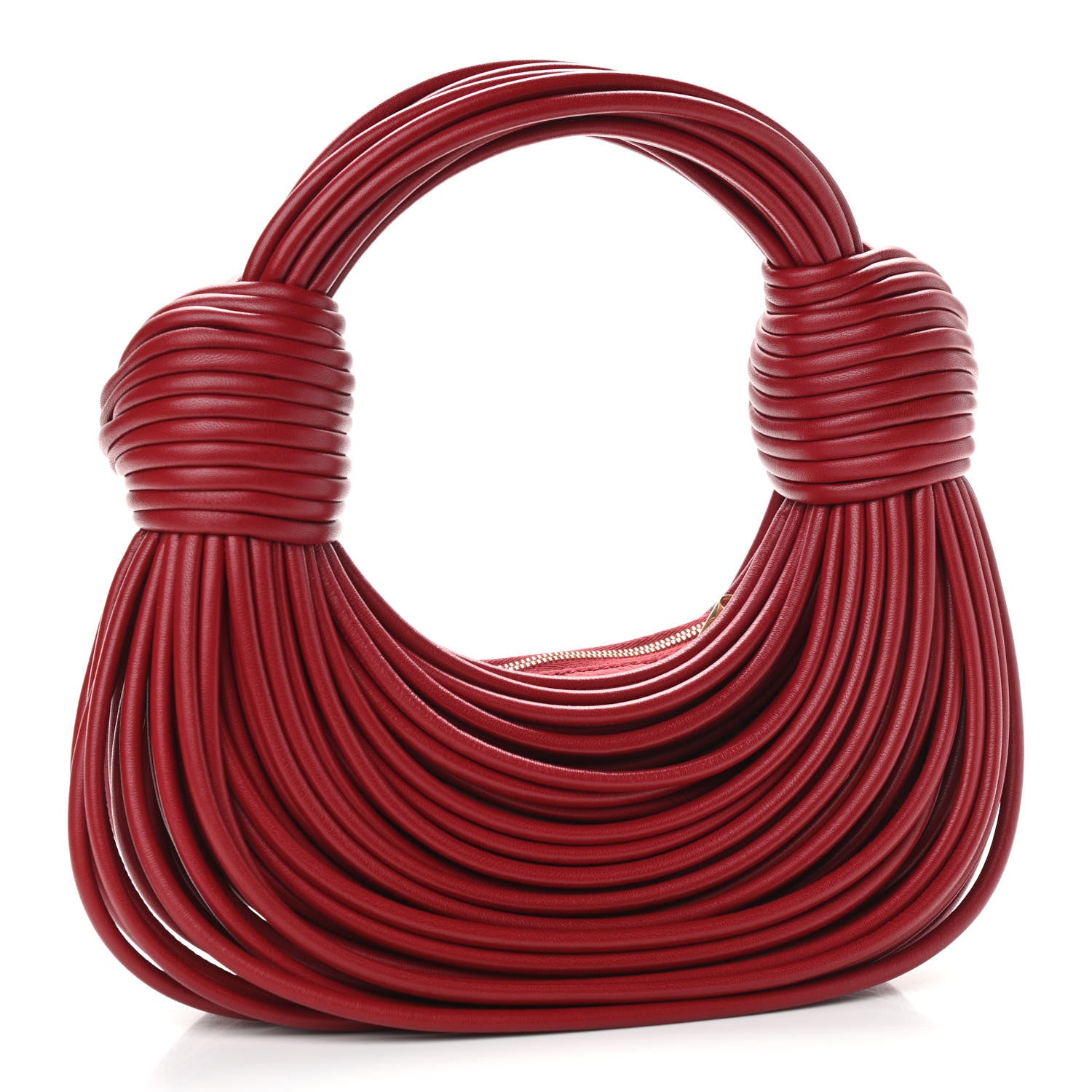 Bottega Veneta Nappa Mini Tubular Double Knot Dark Red 3 of 9