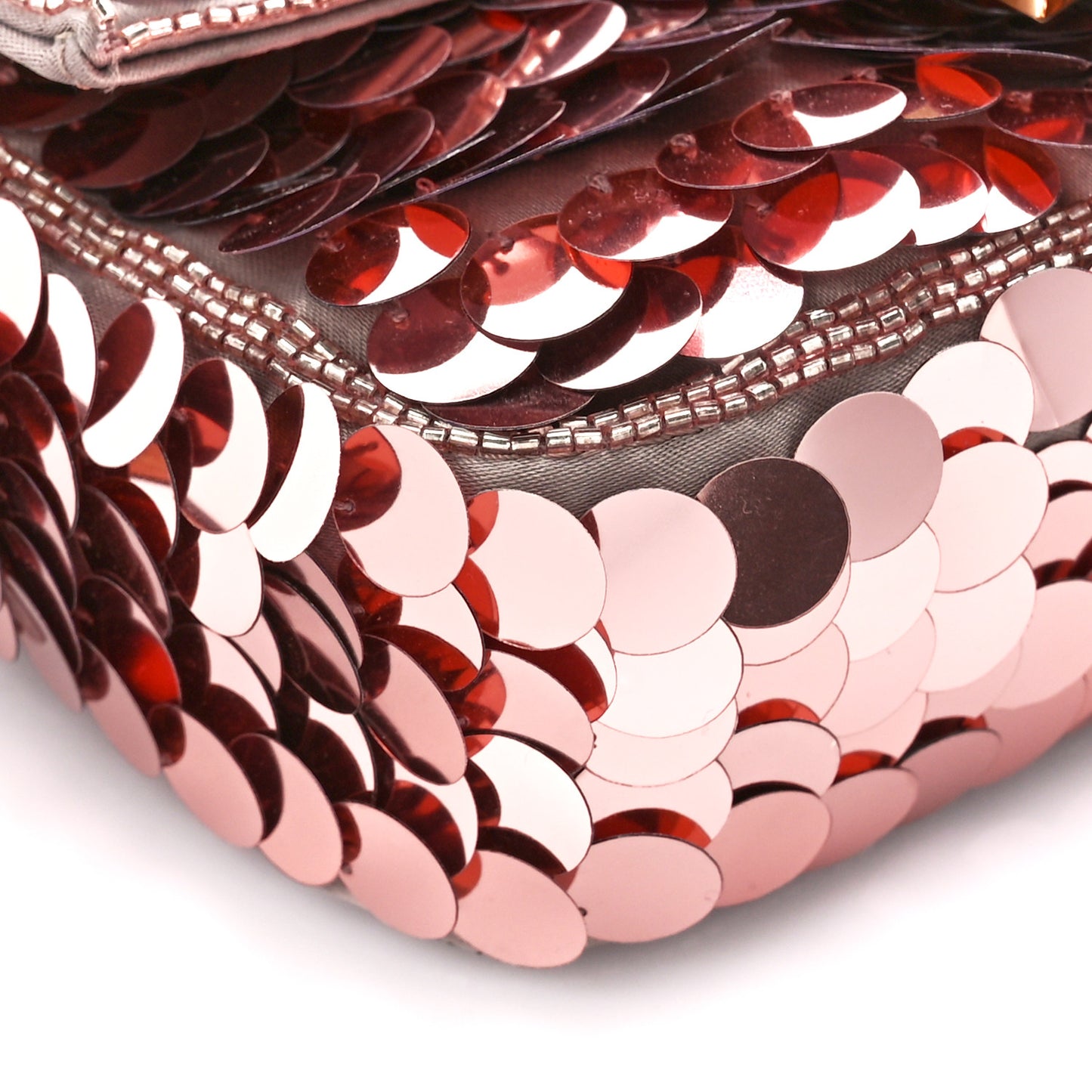 Satin Paillettes Catalan Mirror Mini Baguette 1997 Antico Rame