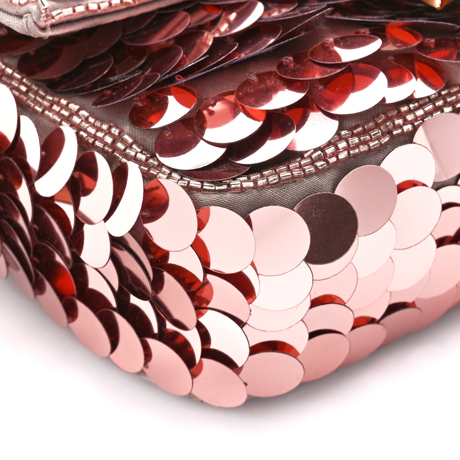 Fendi Satin Paillettes Catalan Mirror Mini Baguette 1997 Antico Rame 11 of 12