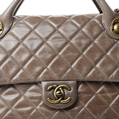 Chanel Glazed Calfskin Castle Rock Medium Flap Dark Beige 13 of 14