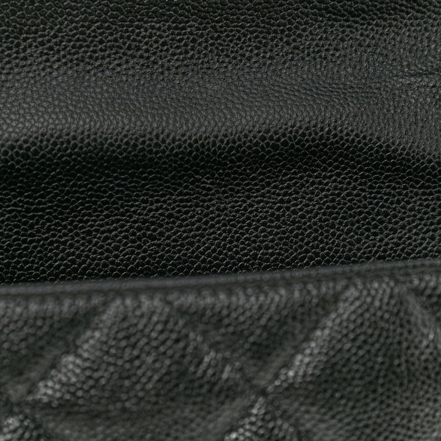 Shiny Caviar Quilted Large Chain Melody Flap Black
