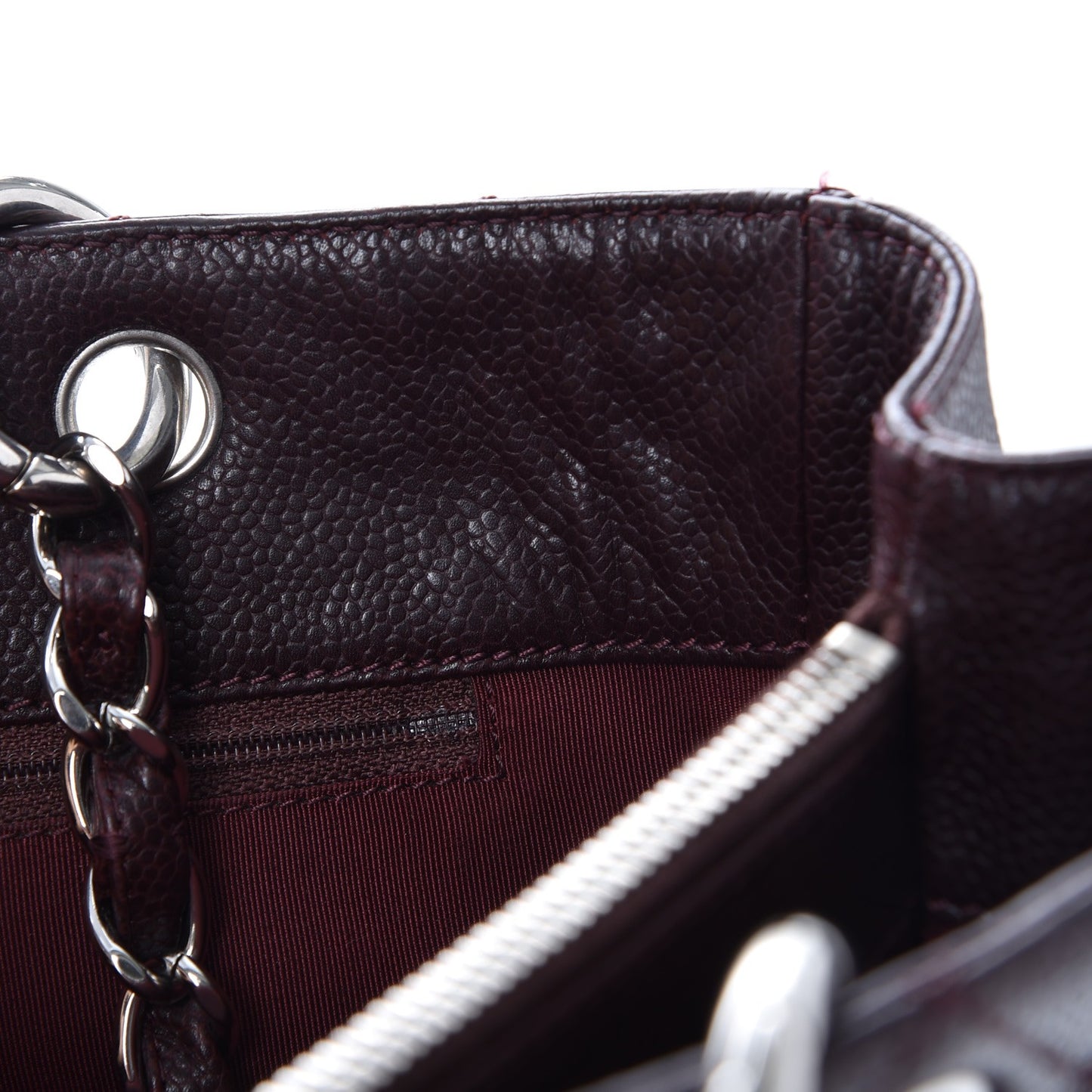 Caviar Quilted Grand Shopping Tote GST Dark Burgundy
