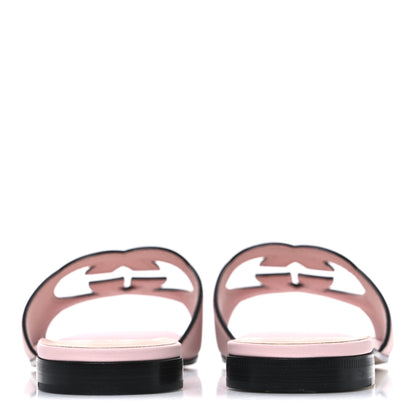 Gucci Cosmos Softy Calfskin Interlocking G Cut Out Slide Sandals 40 Pastel Pink 6 of 9