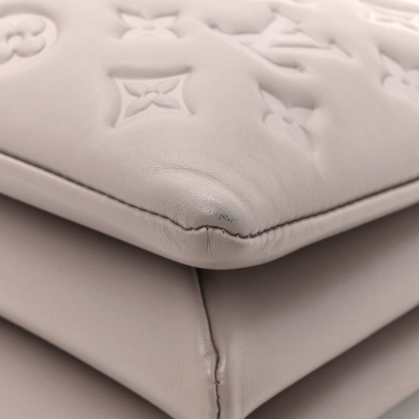 Lambskin Embossed Monogram Coussin PM Gris