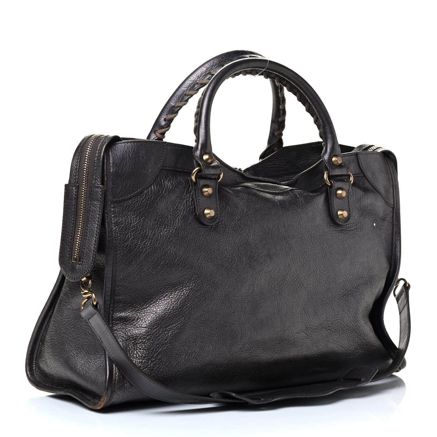 Balenciaga Pearlescent Goatskin Classic Gold Hardware City Bronze 2 of 4