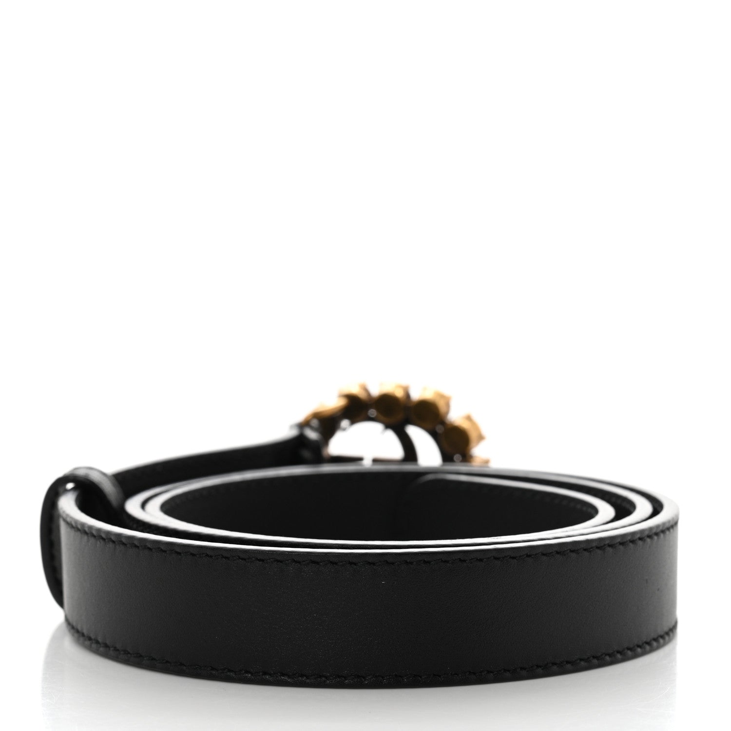 Gucci Calfskin Crystal Double G 30mm Belt 85 34 Black 2 of 6