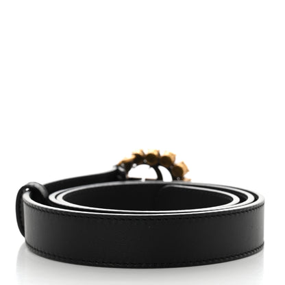 Gucci Calfskin Crystal Double G 30mm Belt 85 34 Black 2 of 6