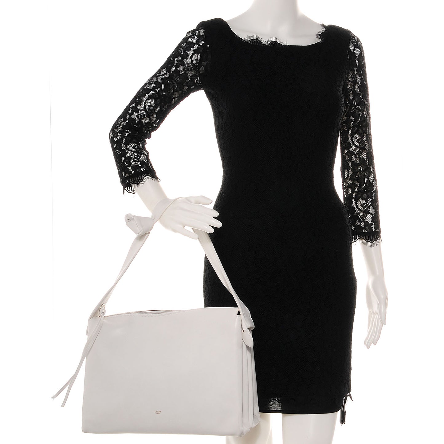 Lambskin Knotted Bag White