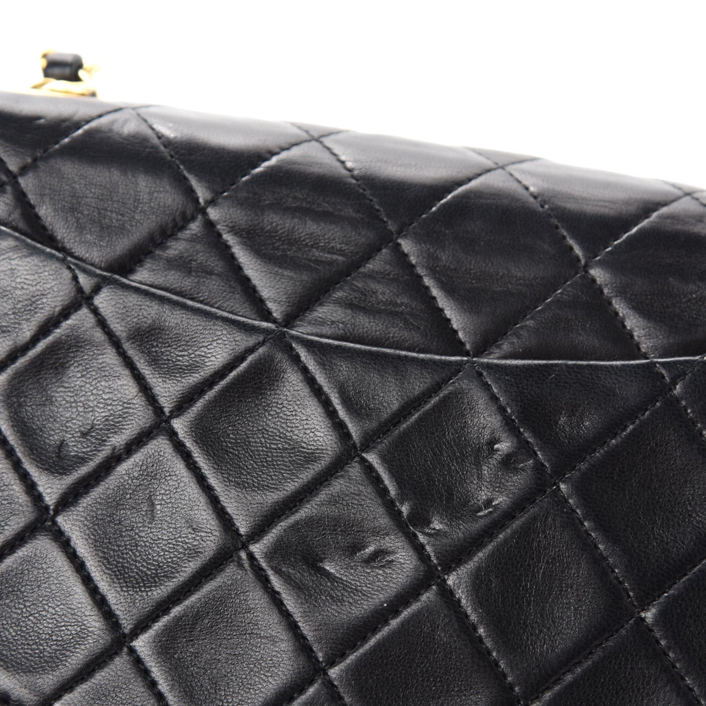 Lambskin Quilted Mini Square Flap Black