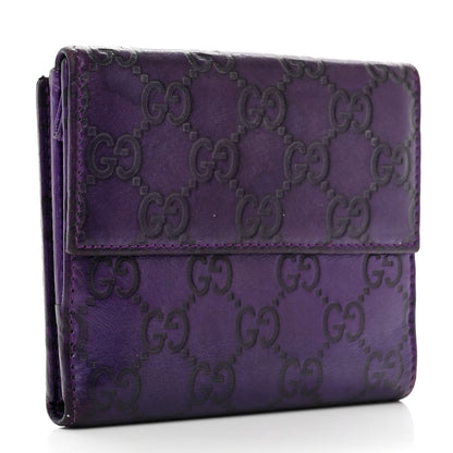 Gucci Metallic Soft Guccissima Icon Bar French ID Wallet Purple 3 of 7