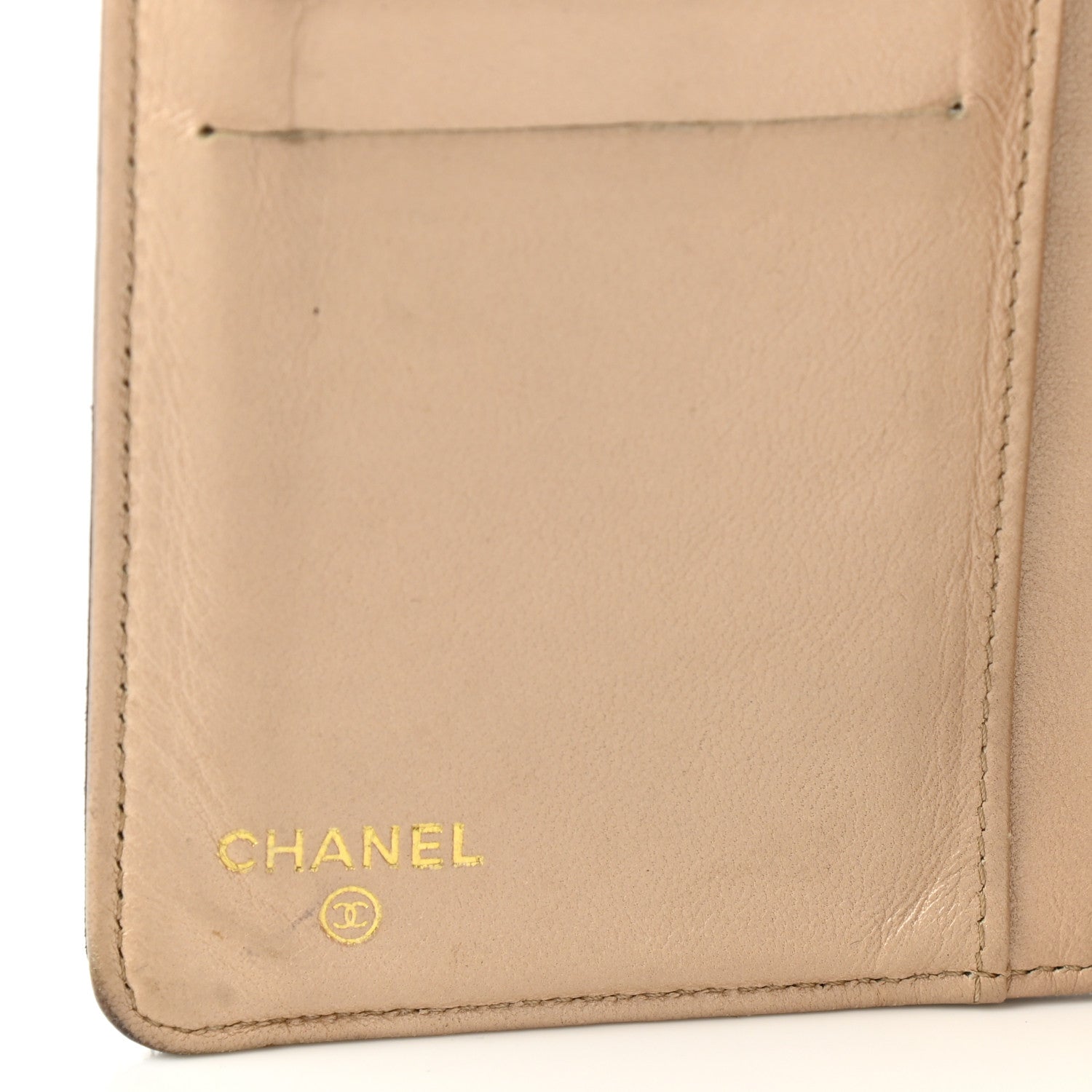 Chanel Lambskin Camellia Embossed Yen Wallet Black Beige 6 of 12