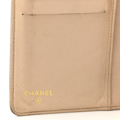 Chanel Lambskin Camellia Embossed Yen Wallet Black Beige 6 of 12