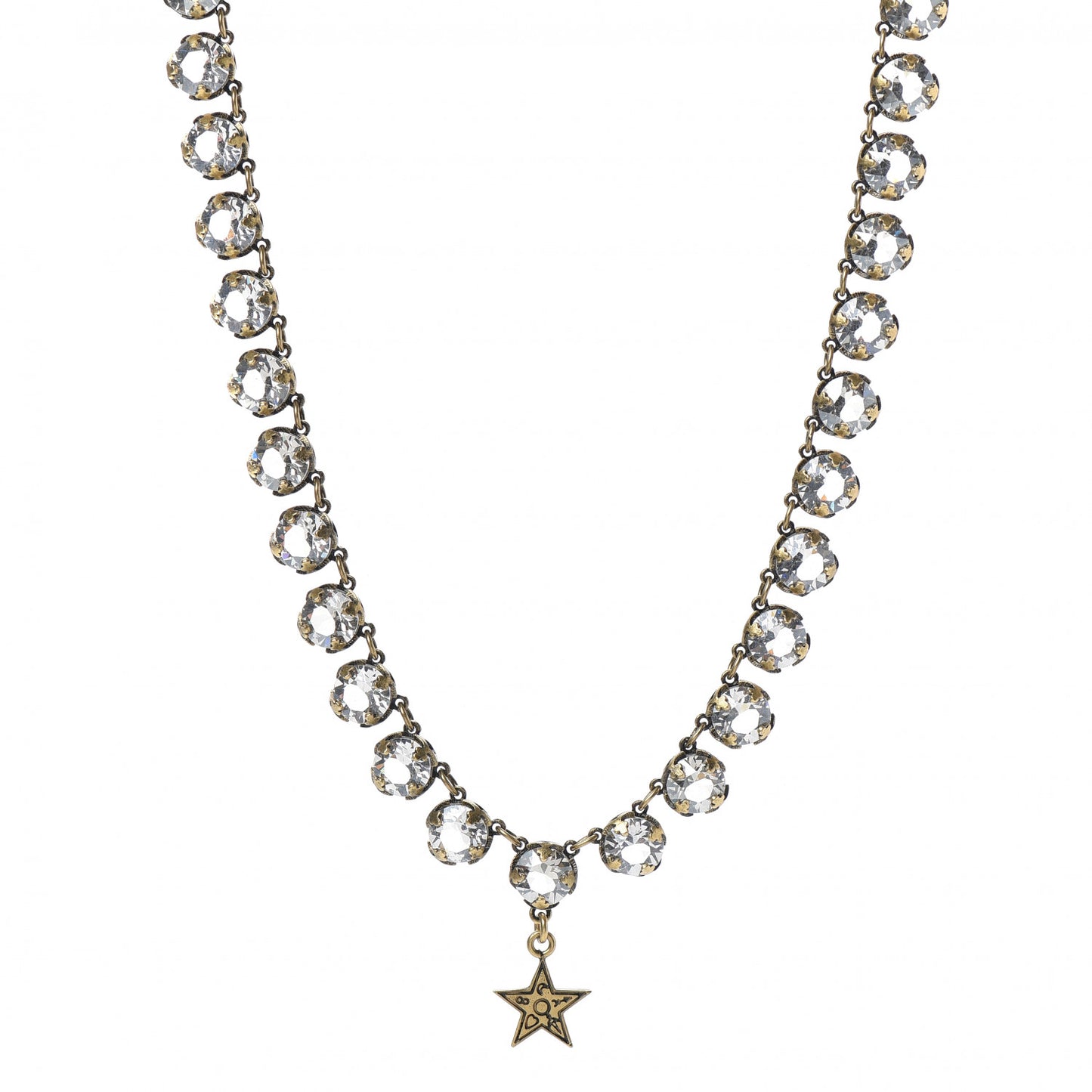 Crystal Star Necklace Gold