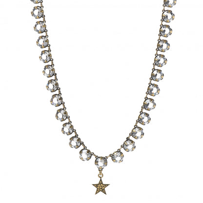Christian Dior Crystal Star Necklace Gold 1 of 5