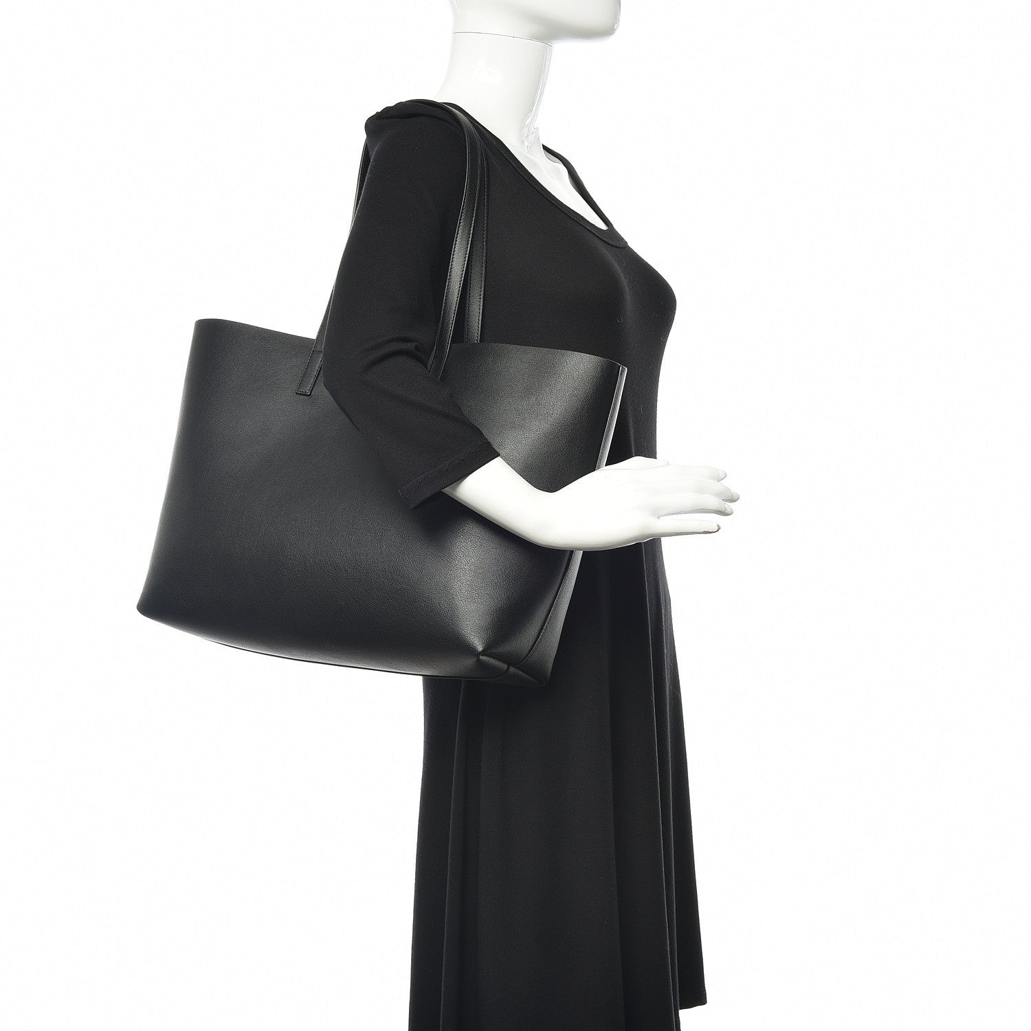 Saint Laurent Calfskin Large Shopping Tote Black 2 of 11