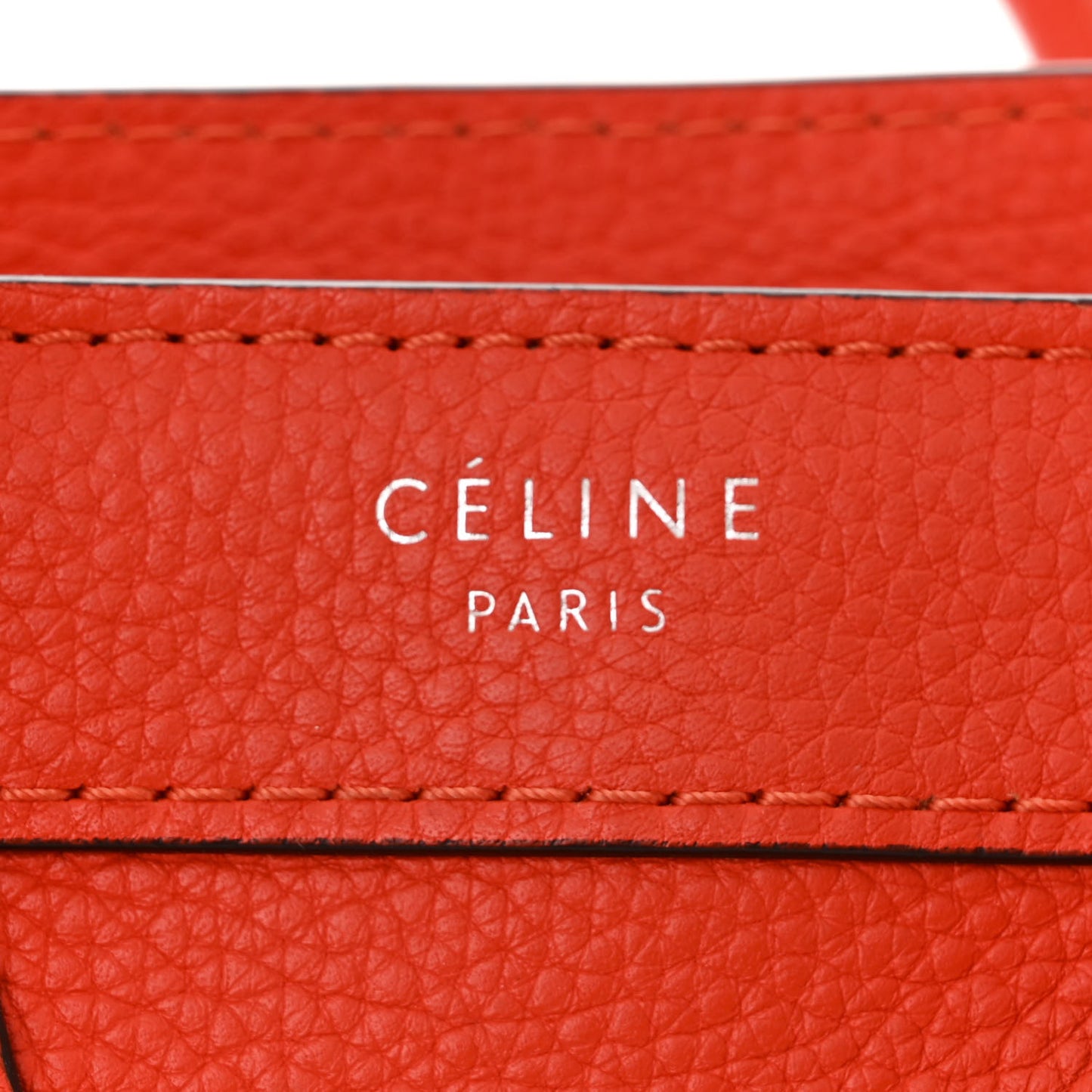 Drummed Calfskin Nano Luggage Vermillion