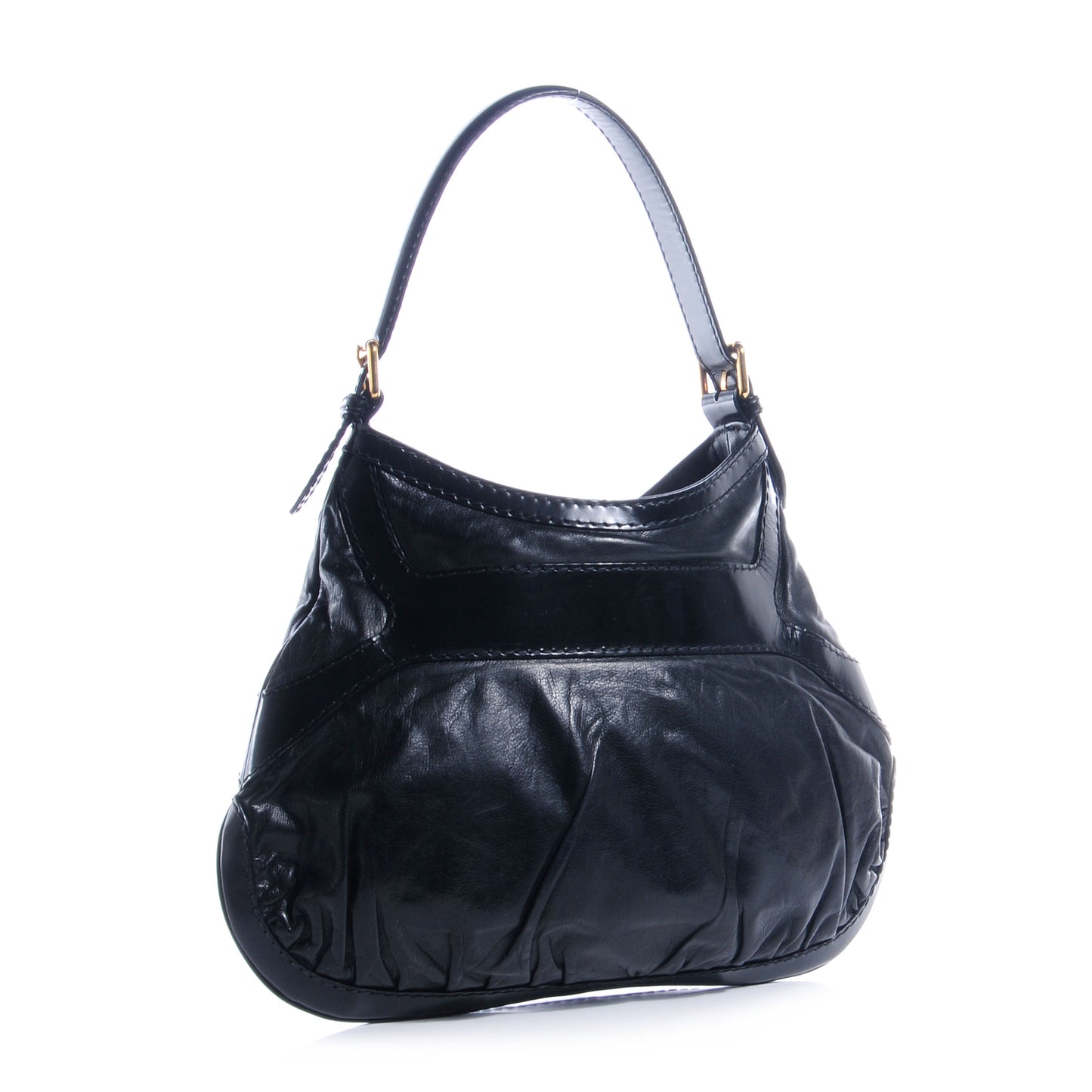Leather Queen Bow Hobo Black