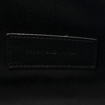 Saint Laurent Grain De Poudre Matelasse Chevron Monogram Monochrome Envelope Clutch Black 7 of 7