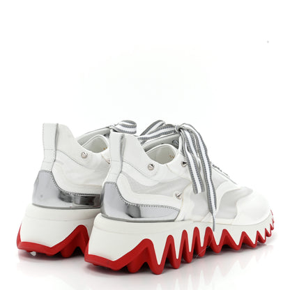 Christian Louboutin Transparent Mesh Patent Calfskin Sharkina Sneakers 38.5 White 4 of 9