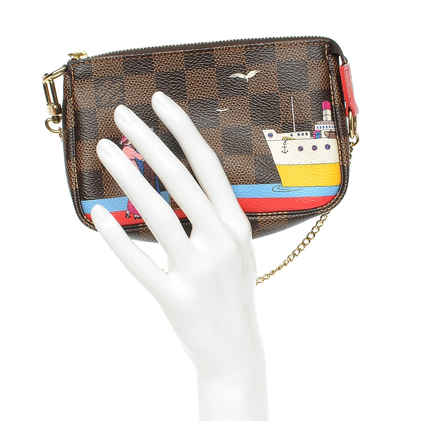 Damier Ebene 2016 Christmas Animation Mini Pochette Accessories