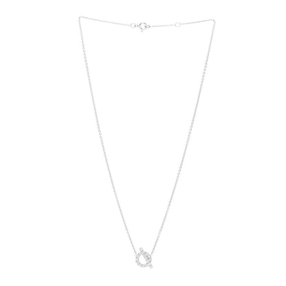 Hermes 18K White Gold Diamond Finesse Pendant Necklace 3 of 6