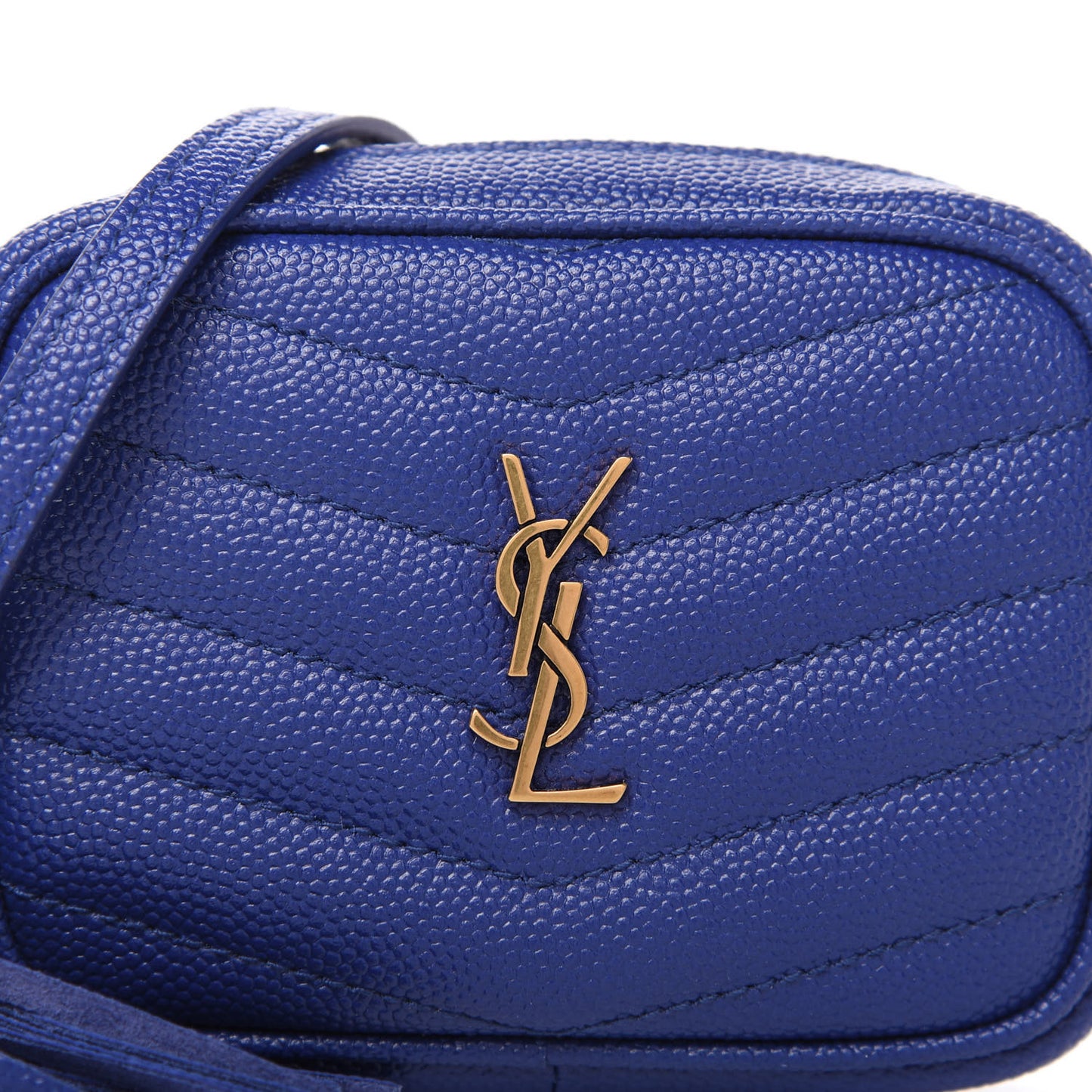 Grain De Poudre Matelasse Monogram Baby Lou Camera Bag Sapphire Blue