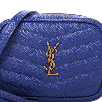 Saint Laurent Grain De Poudre Matelasse Monogram Baby Lou Camera Bag Sapphire Blue 10 of 10