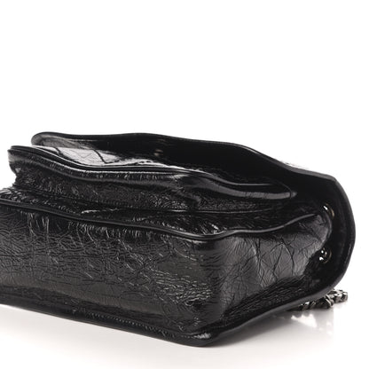 Saint Laurent Crinkled Calfskin Matelasse Monogram Baby Niki Chain Satchel Black 9 of 10