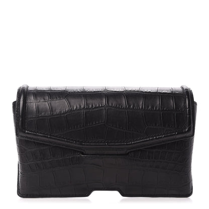 Alexander Wang Calfskin Crocodile Embossed Clutch Black 1 of 6