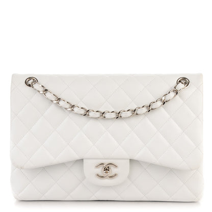 Chanel Caviar Quilted Jumbo Double Flap White 1 of 8