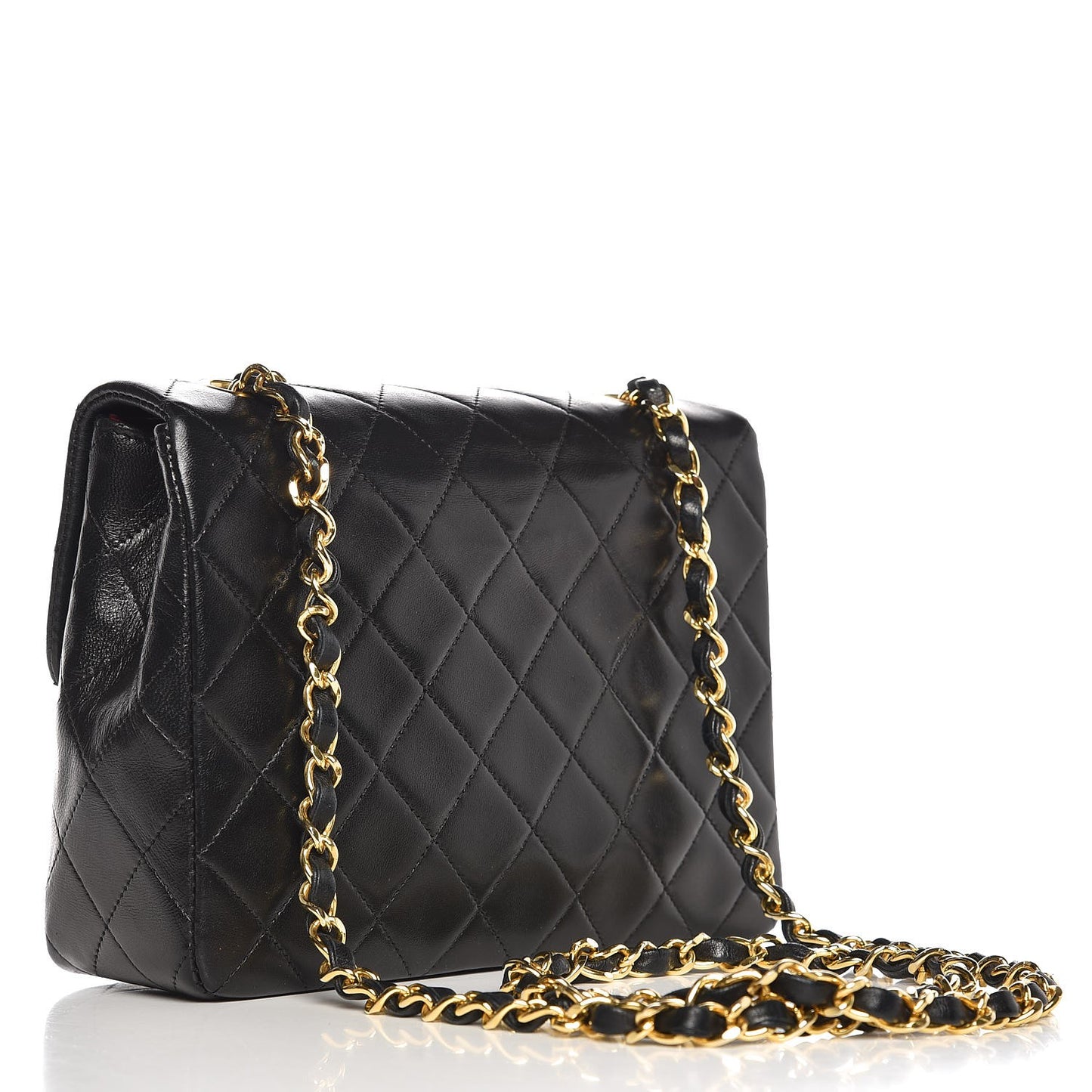 Lambskin Quilted Small Flap Black