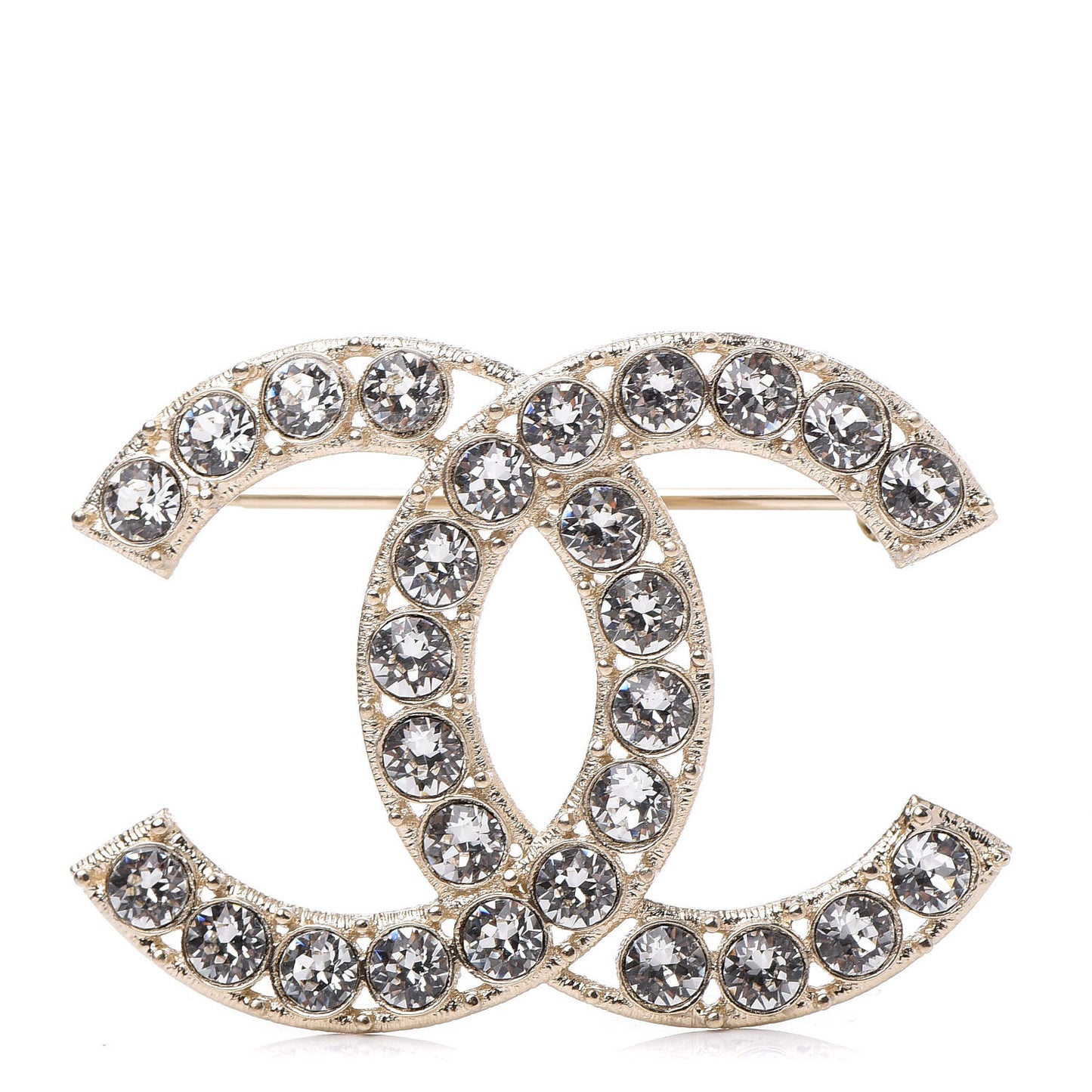 Crystal CC Brooch Light Gold