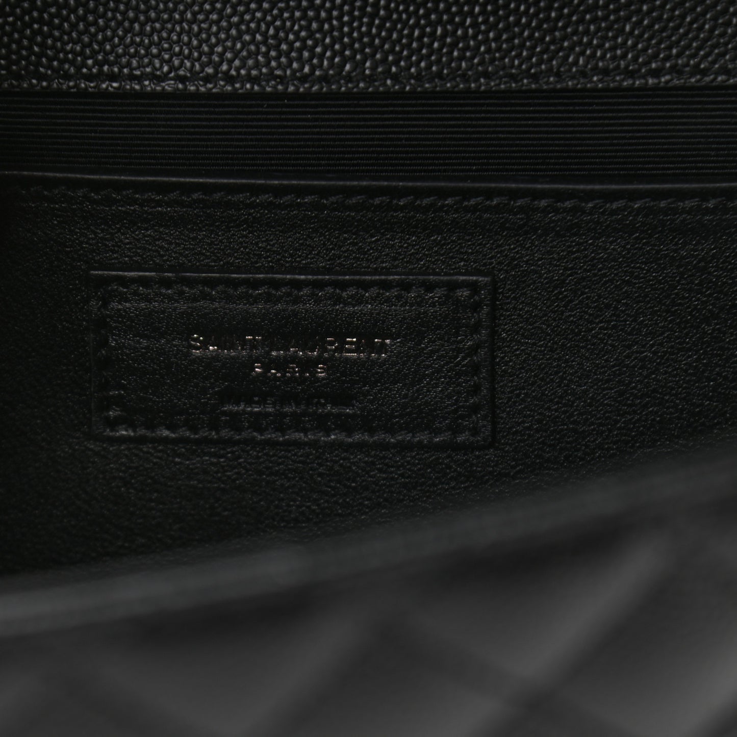Grain De Poudre Textured Mixed Matelasse Triquilt Medium Monogram Satchel Black