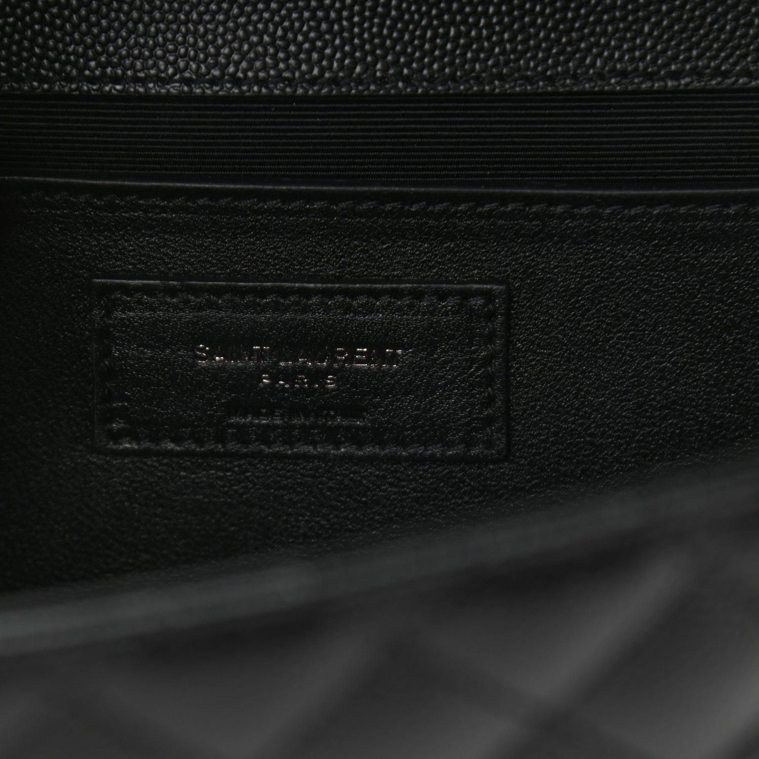 Saint Laurent Grain De Poudre Textured Mixed Matelasse Triquilt Medium Monogram Satchel Black 6 of 7