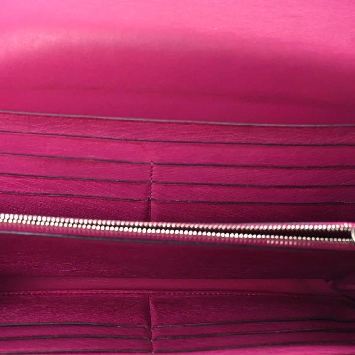 Ostrich Constance Long Wallet Rose Poupre