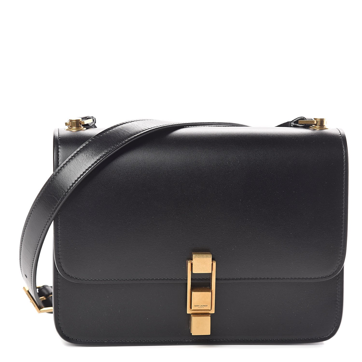 Saint Laurent Smooth Calfskin Carre Satchel Black 1 of 10