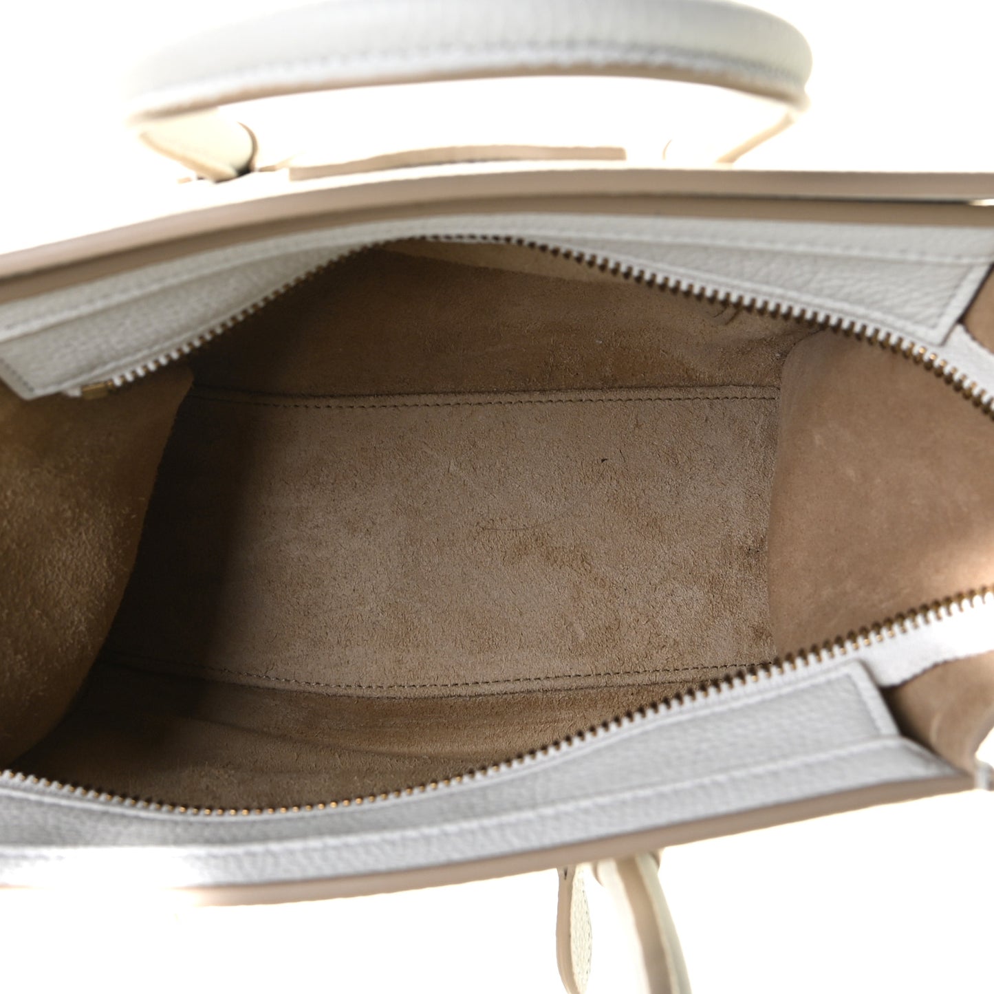 Drummed Calfskin Nano Luggage Optic White
