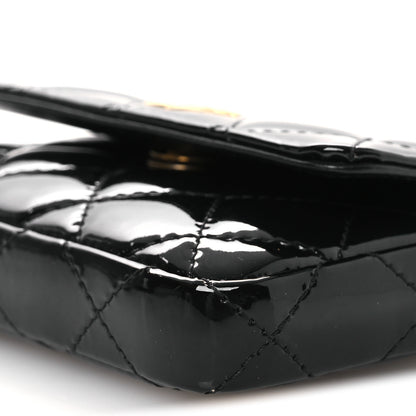 Chanel Patent Enamel Quilted Coco Hearts Clutch With Chain Black 11 of 14