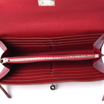 Hermes Epsom Kelly Longue Wallet Rubis 4 of 7