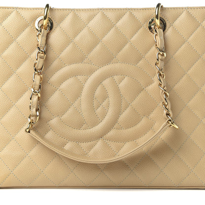Chanel Caviar Quilted Grand Shopping Tote GST Beige 13 of 14