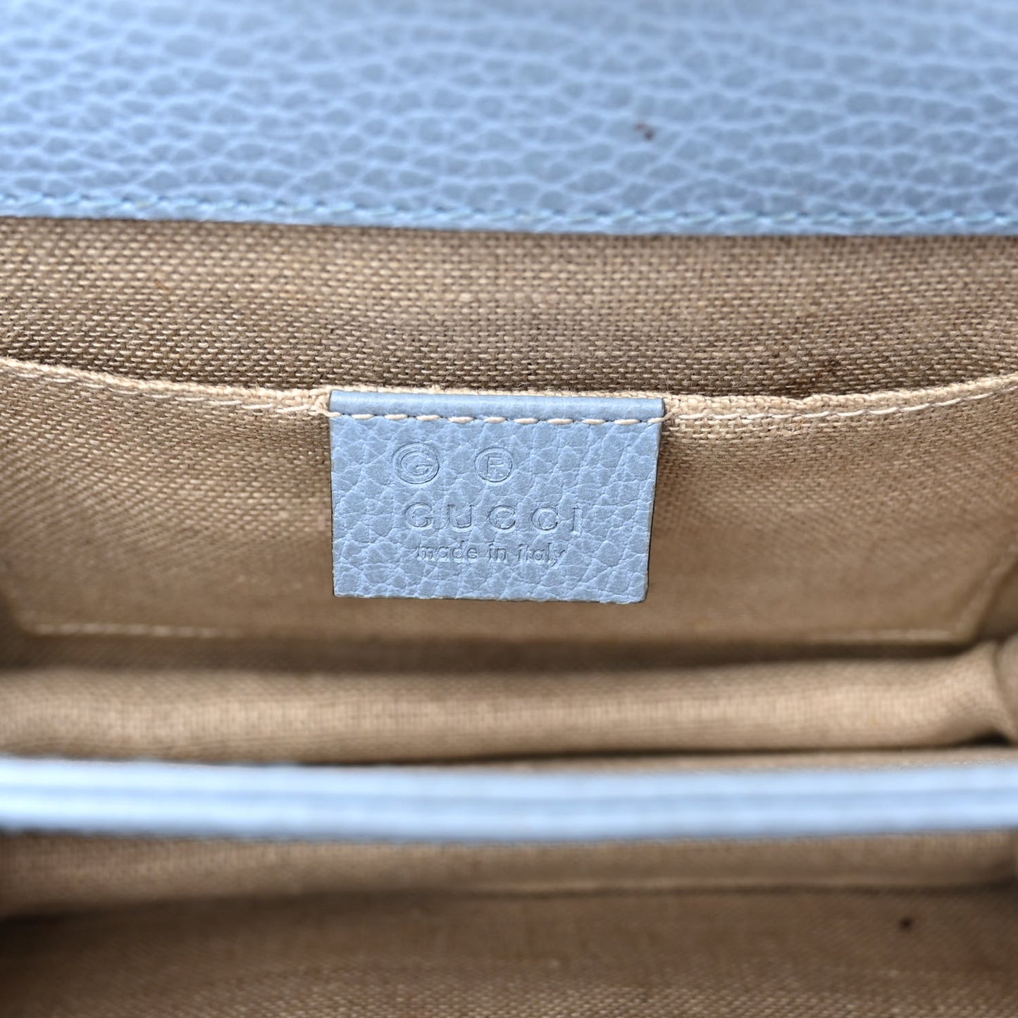 Dollar Calfskin Small Interlocking G Shoulder Bag Mineral Blue
