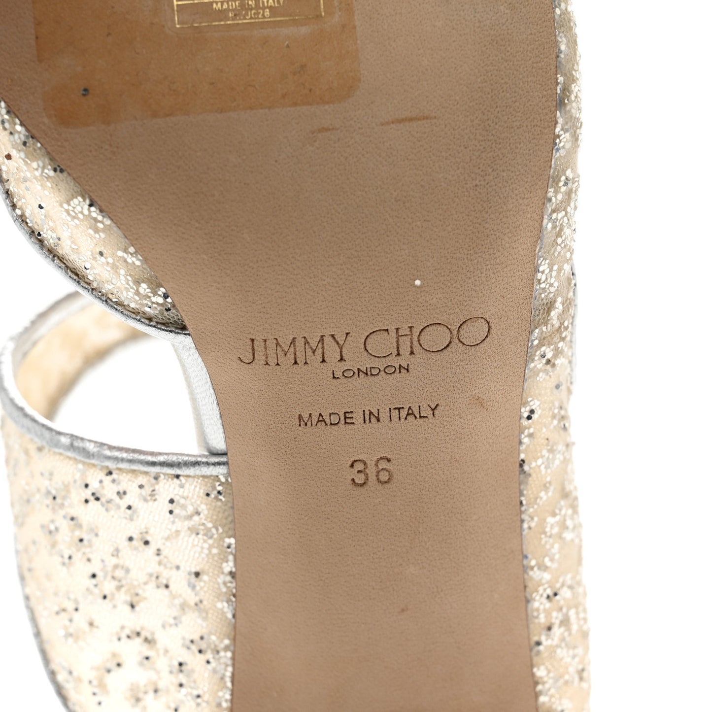 Suede Mesh Glitter Bridal Avri 90 Sandals 36 Silver