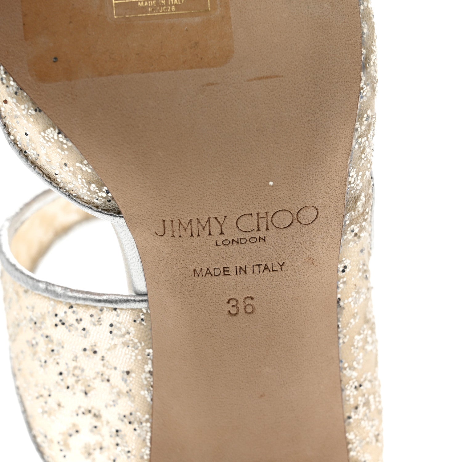 Jimmy Choo Suede Mesh Glitter Bridal Avri 90 Sandals 36 Silver 6 of 7