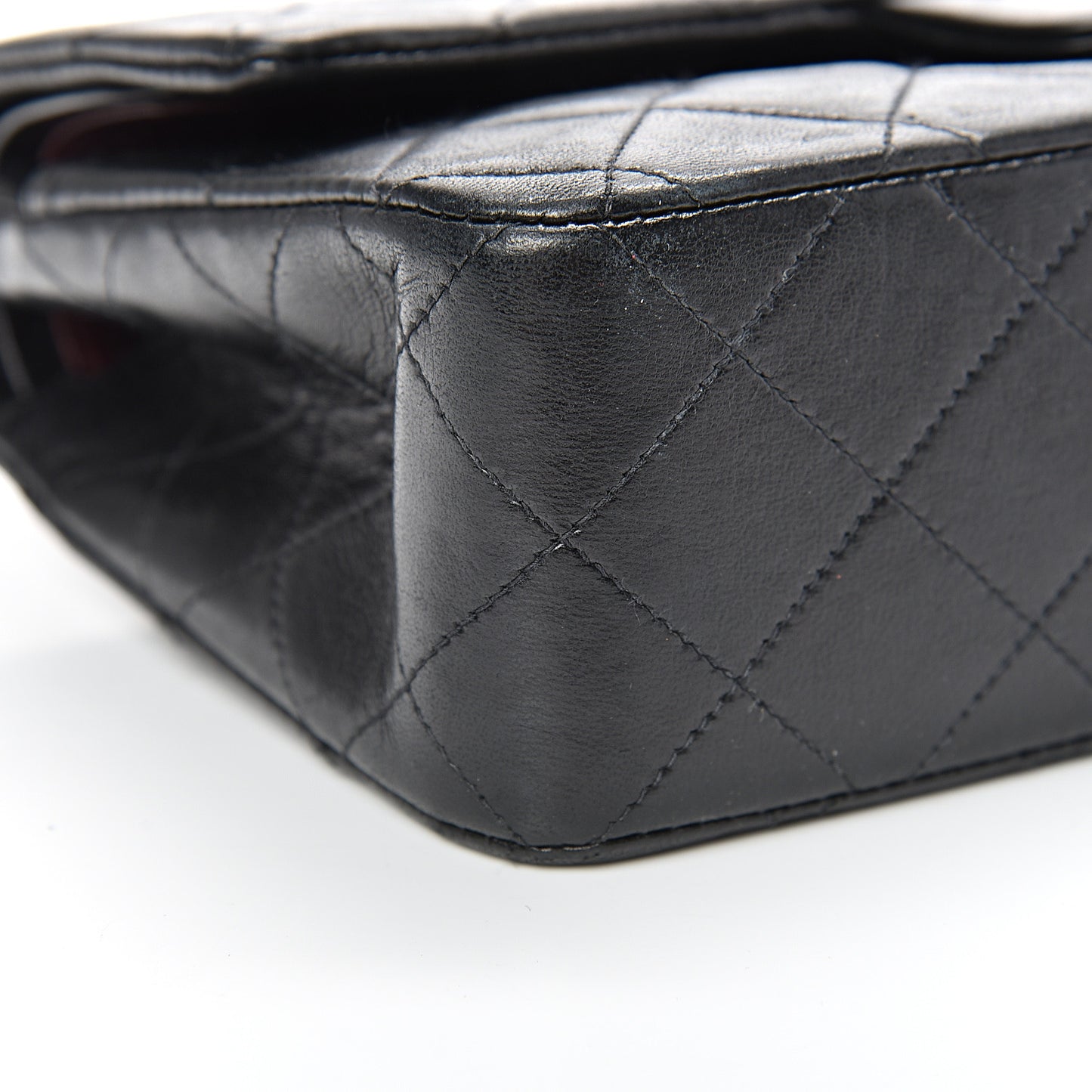 Lambskin Quilted Small Double Flap Black