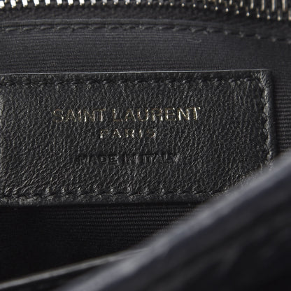 Saint Laurent Crinkled Calfskin Matelasse Monogram Medium Niki Chain Satchel Deep Marine 8 of 9