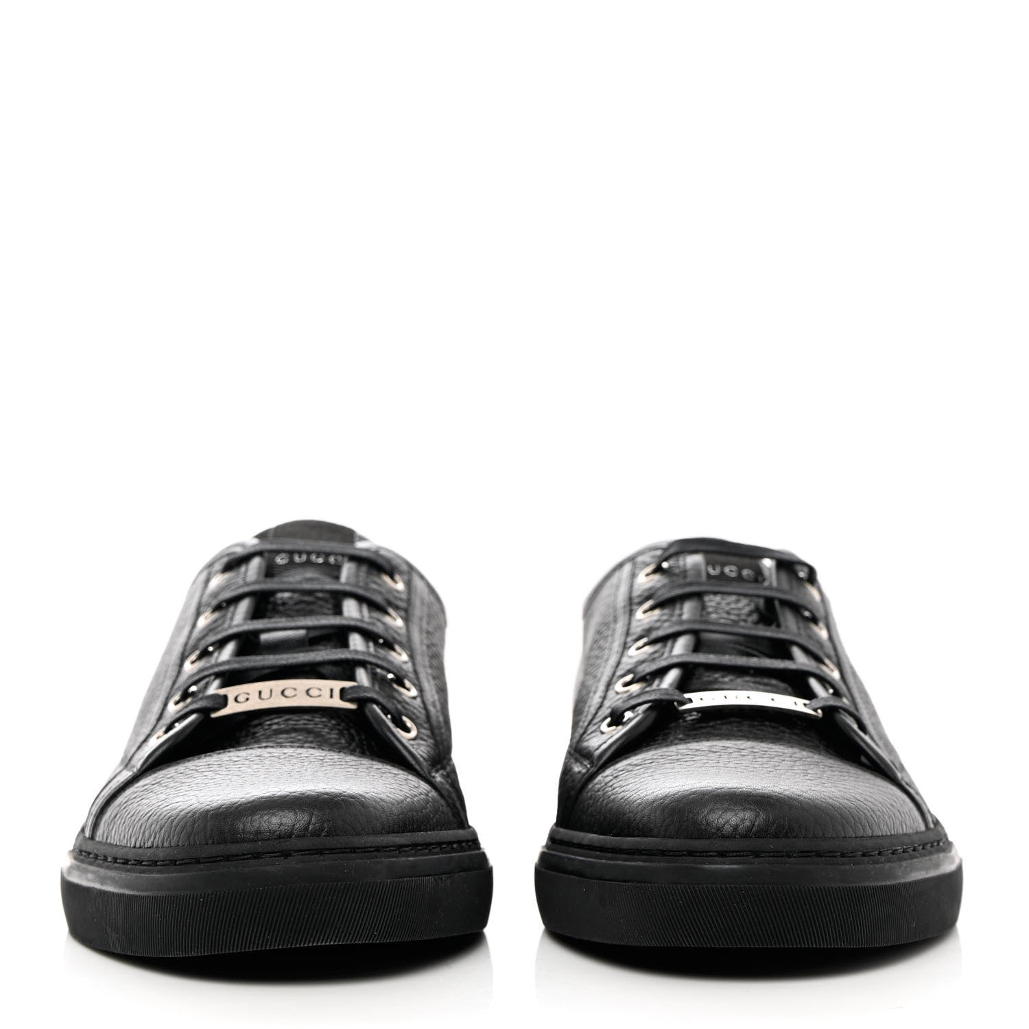 Gucci Nappa Mens Low Top Sneakers 8 Black 2 of 10