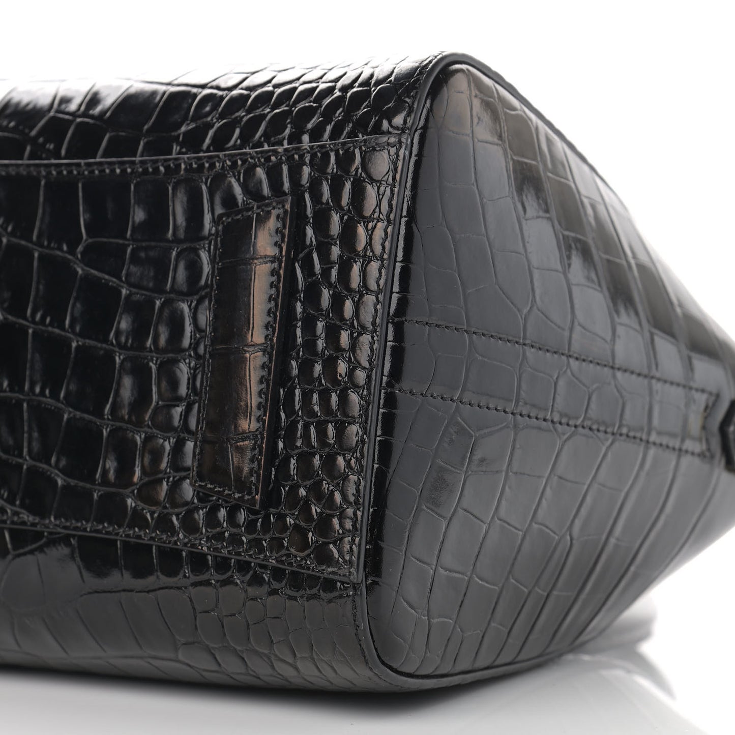 Calfskin Crocodile Embossed Small Antigona Black
